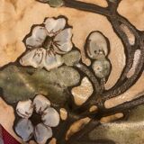 Ceramic plate, flower decoration, monogram to be identified on the back