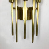Brass Italian Stillovo Style Theatre Wall Ceiling Light Sconces, Italy, 1970s