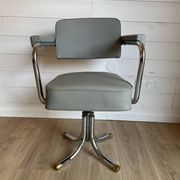 Vintage office chair – Mid-Century style Chrome and Faux leather