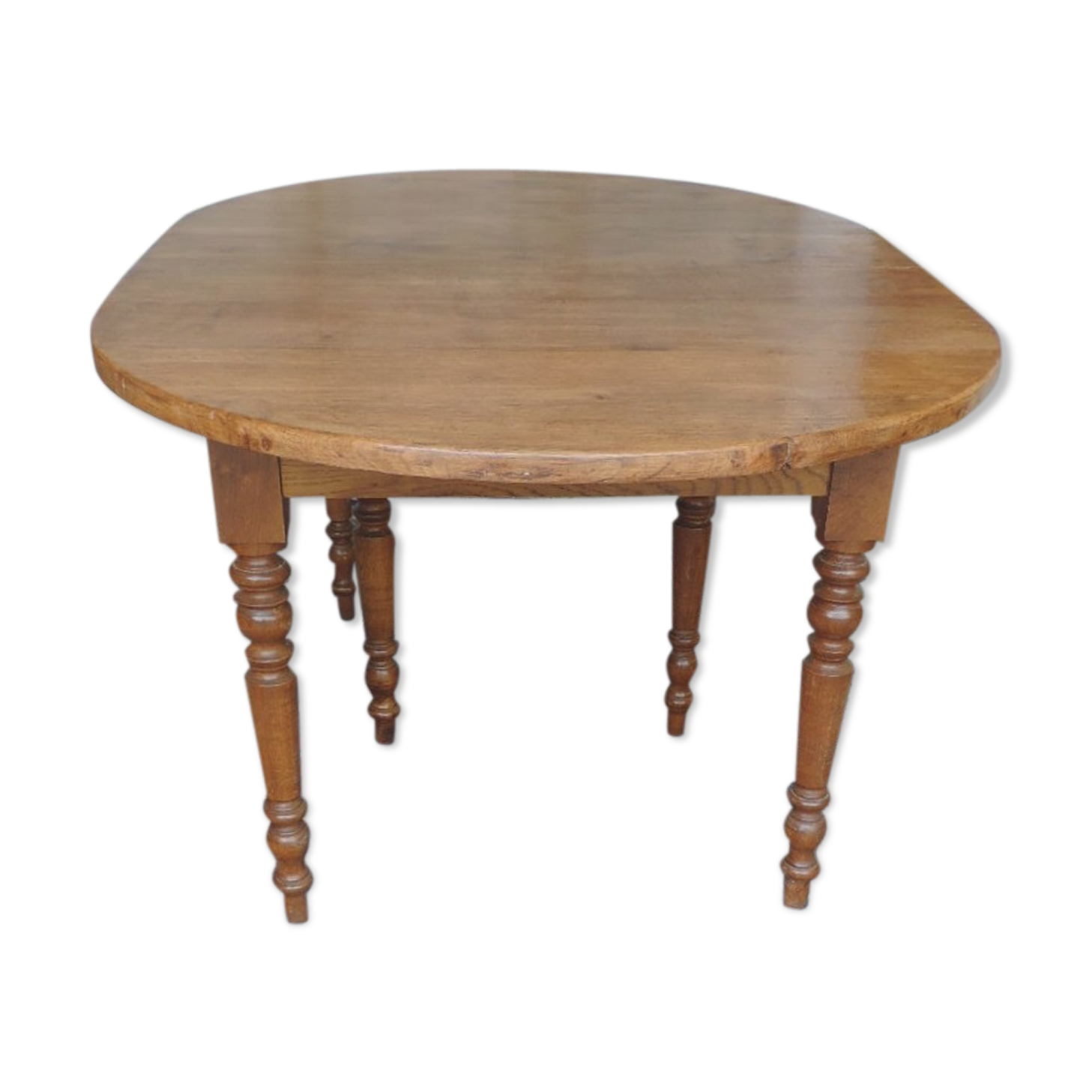 Oval oak six-legged table