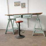 workshop office on adjustable trestles