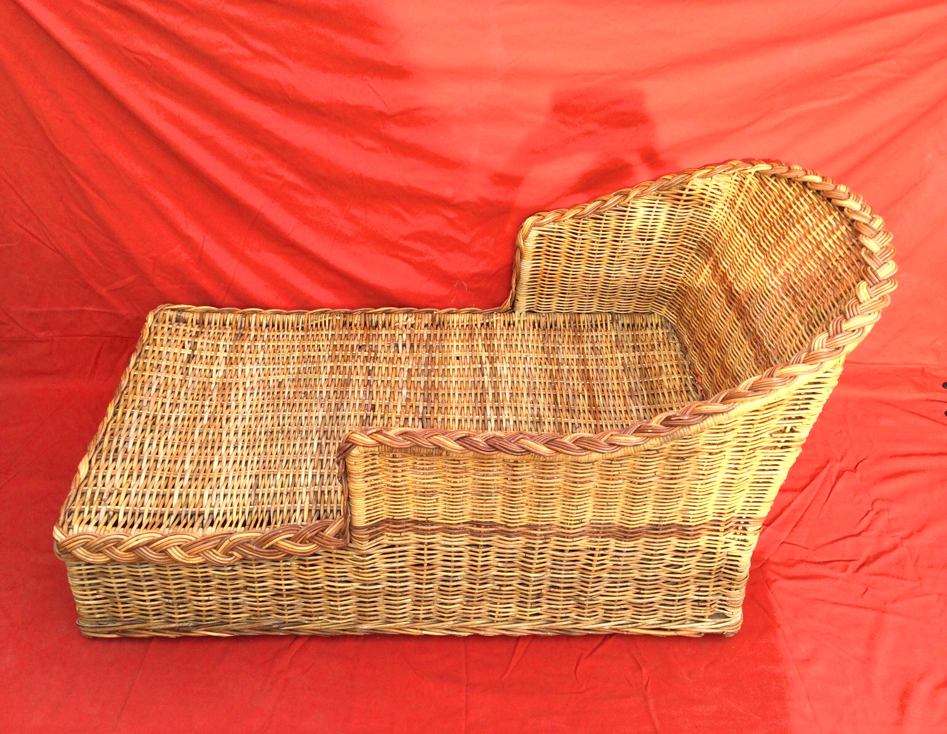 Méridienne en osier vintage