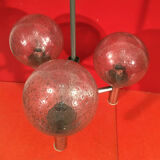 Vintage chandelier glass ball Biot chrome metal "etag"
