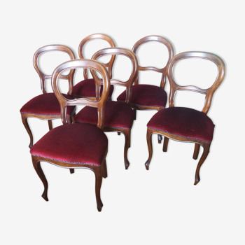 Set de 6 chaises de style Louis Philippe