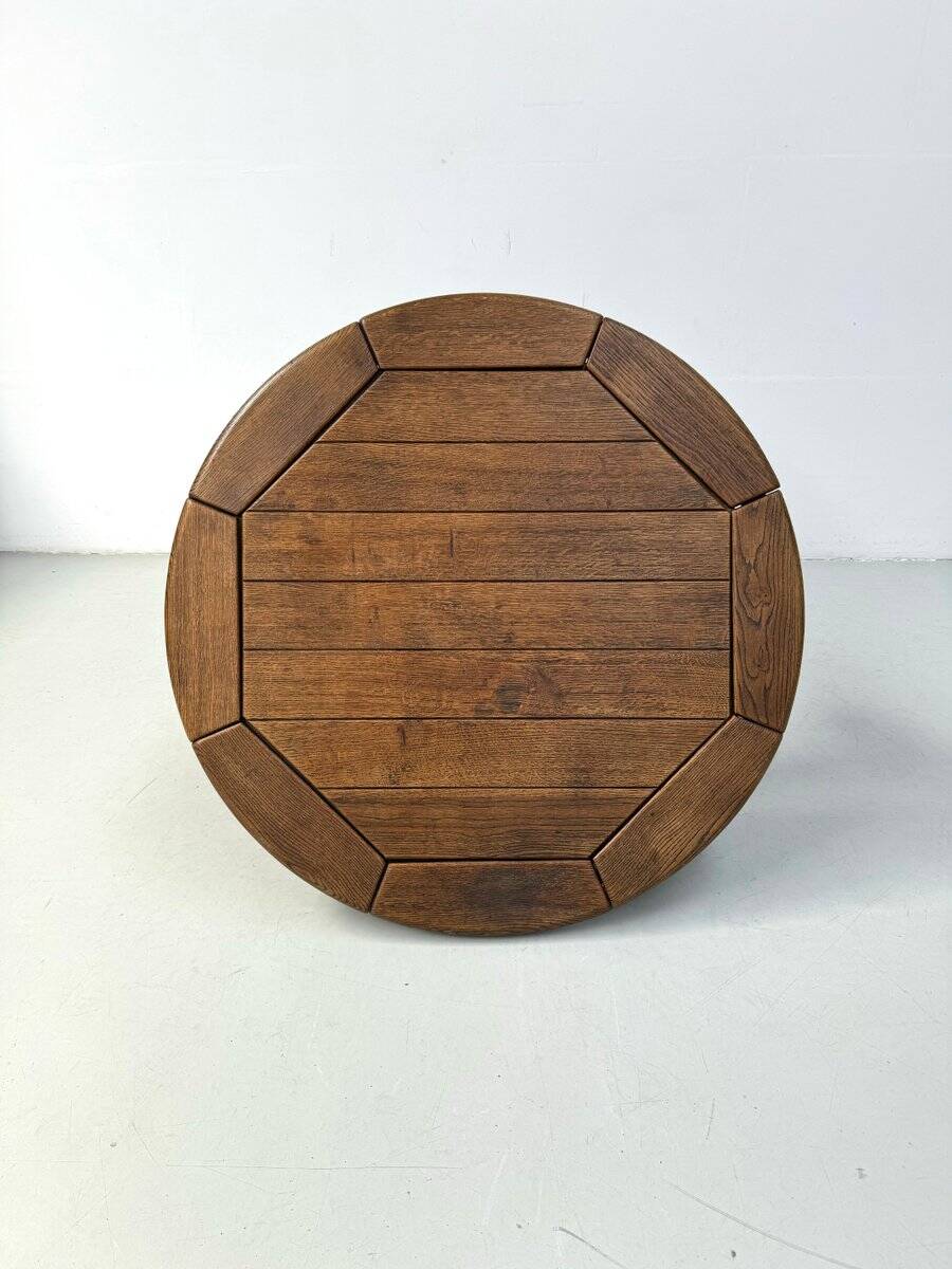 Table basse vintage de style brutaliste danois en chêne, années 1960