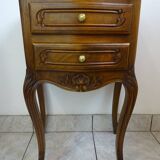 Small walnut bedside table in Louis XV style.