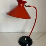 Vintage lamp 1960 desk diabolo red cardinal - 45 cm