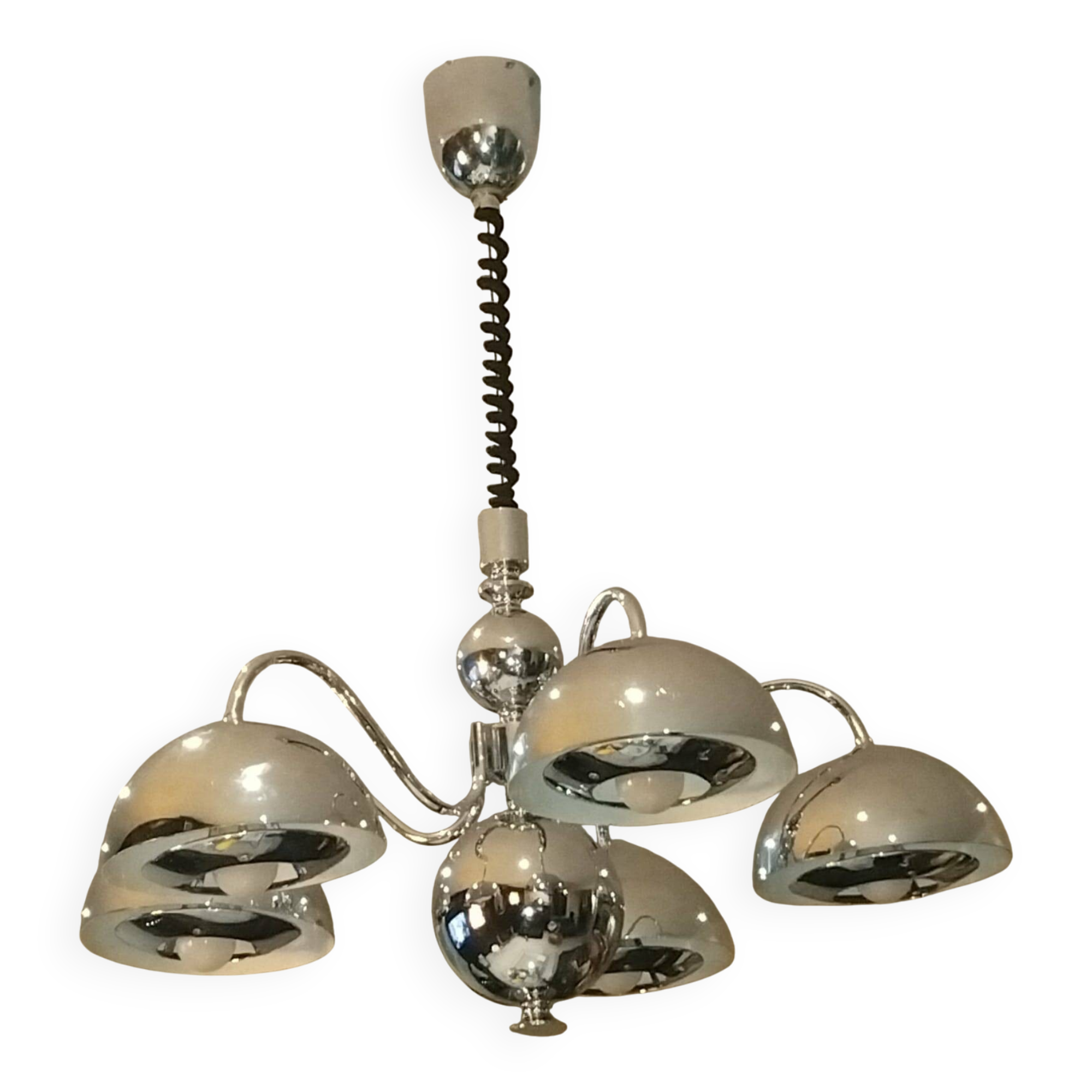 Chrome chandelier by gioffredo reggiani, 1970s