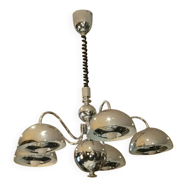 Lustre chromé de gioffredo reggiani années 70
