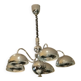 Chrome chandelier by gioffredo reggiani, 1970s