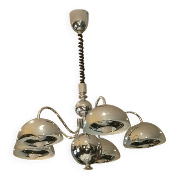 Chrome chandelier by gioffredo reggiani, 1970s