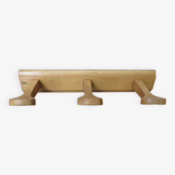 “stella” wall coat rack in solid beech from the 70s