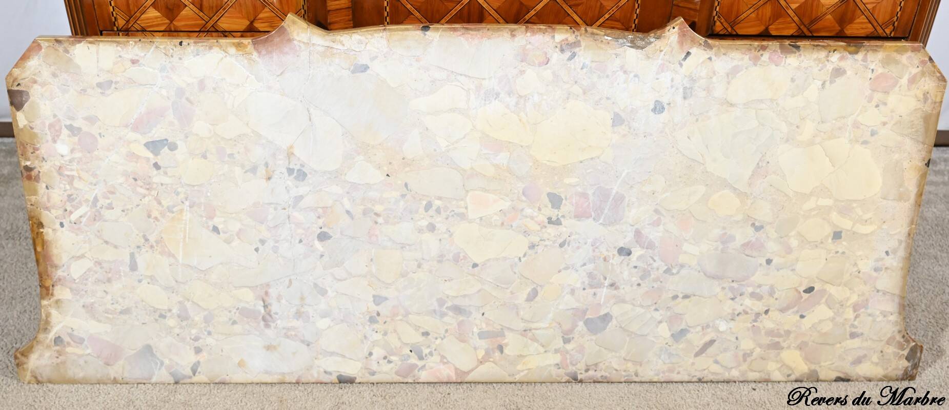 Rosewood and Mahogany chest of drawers, Louis XV / Louis XVI Transition style – Late 19th century