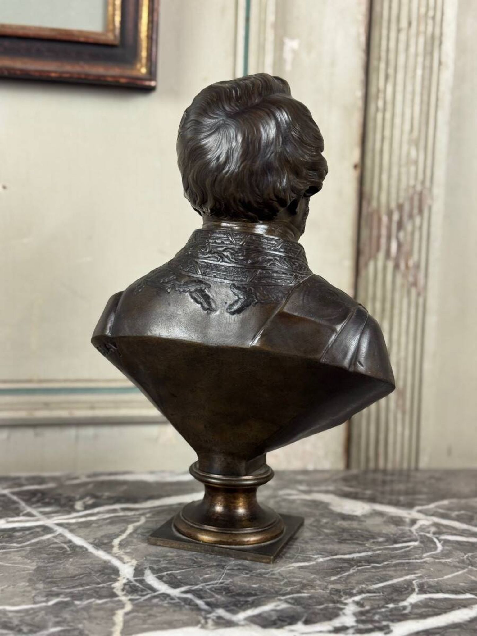 Bronze bust of Admiral Hucos, signed Dubray 1854