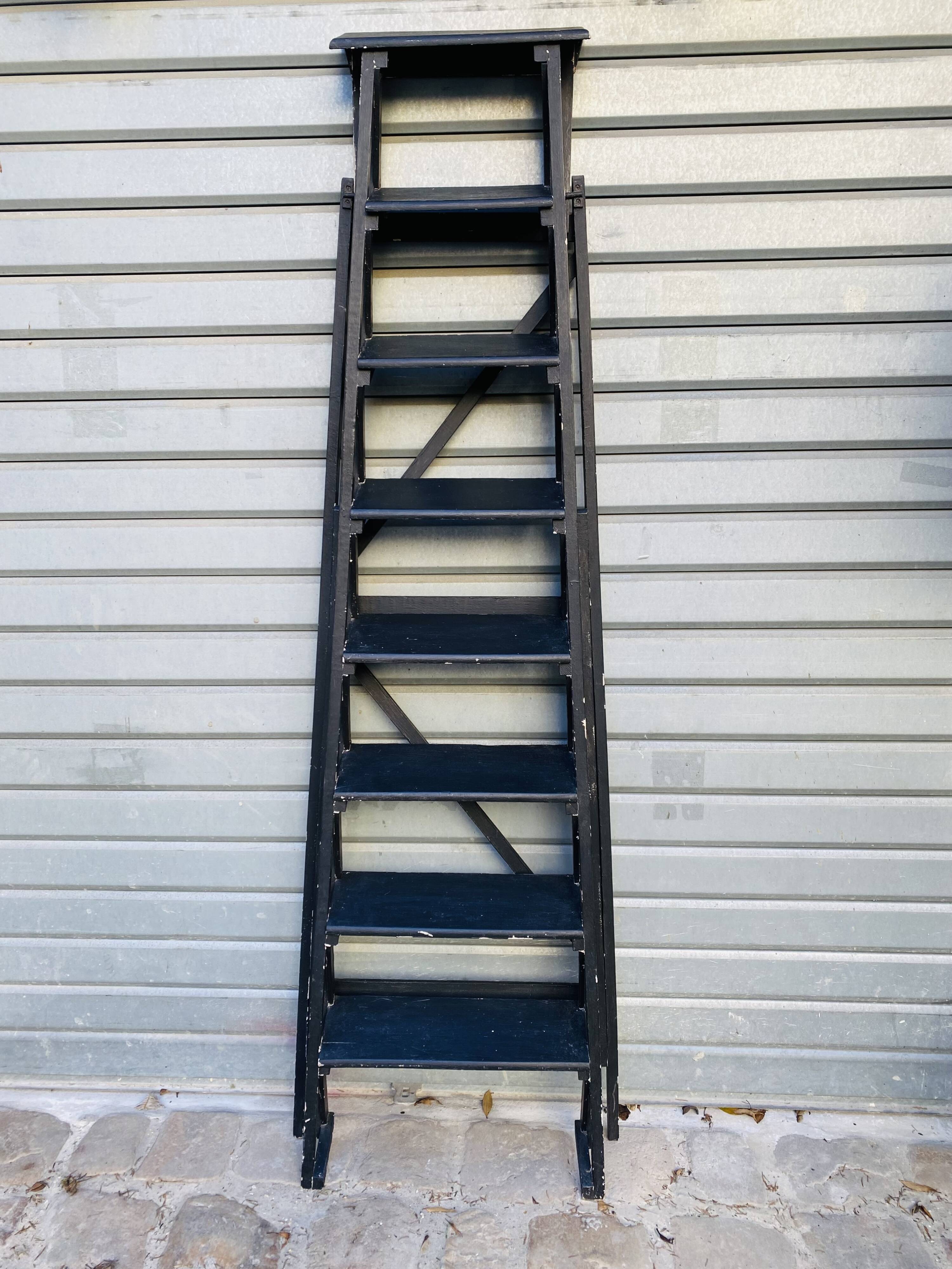 Old wooden workshop stepladder