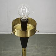 1960s Lidokov Space Age Brass and Opaline Glass Floor Lamp