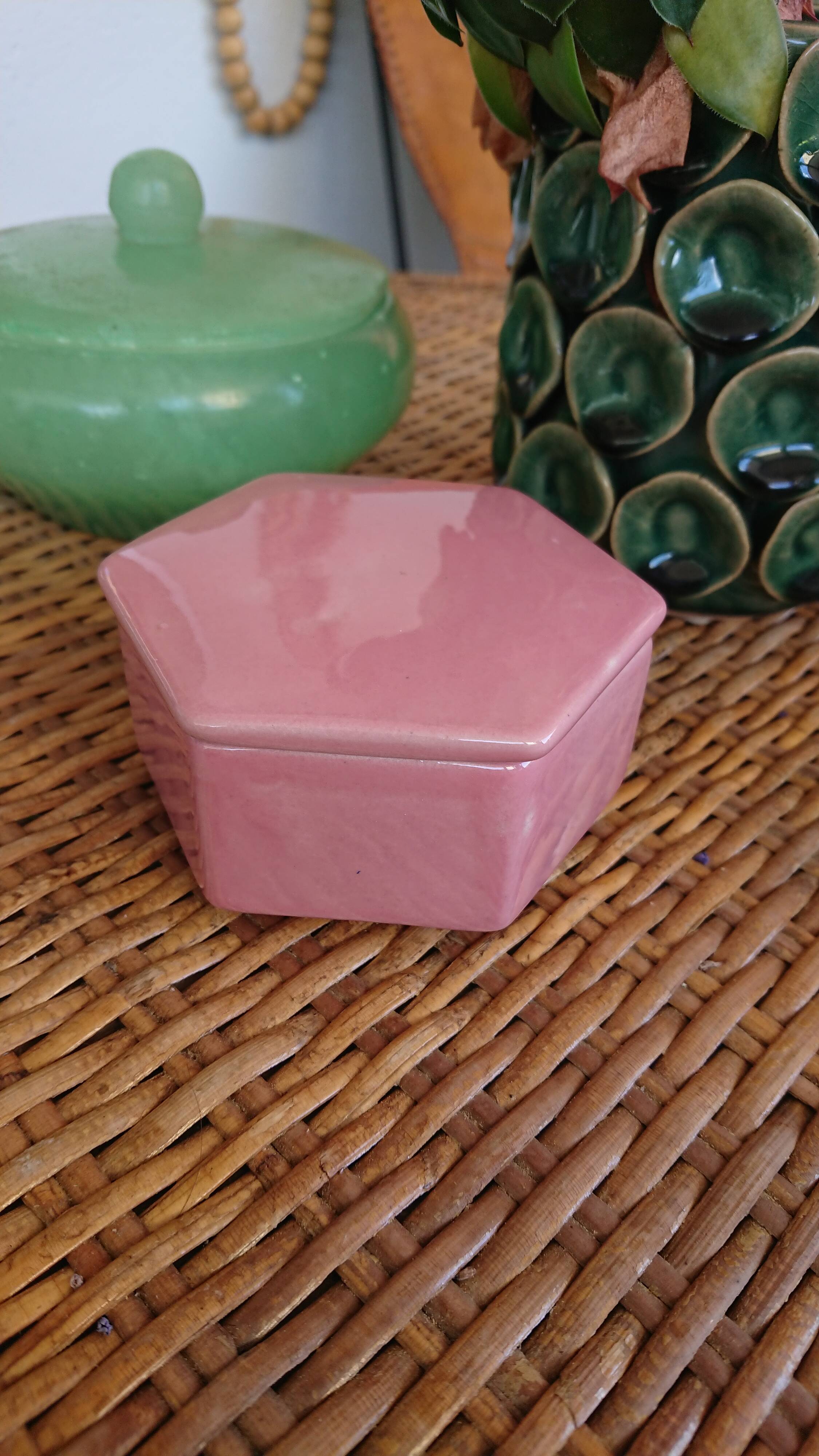 Pink porcelain jewelry box