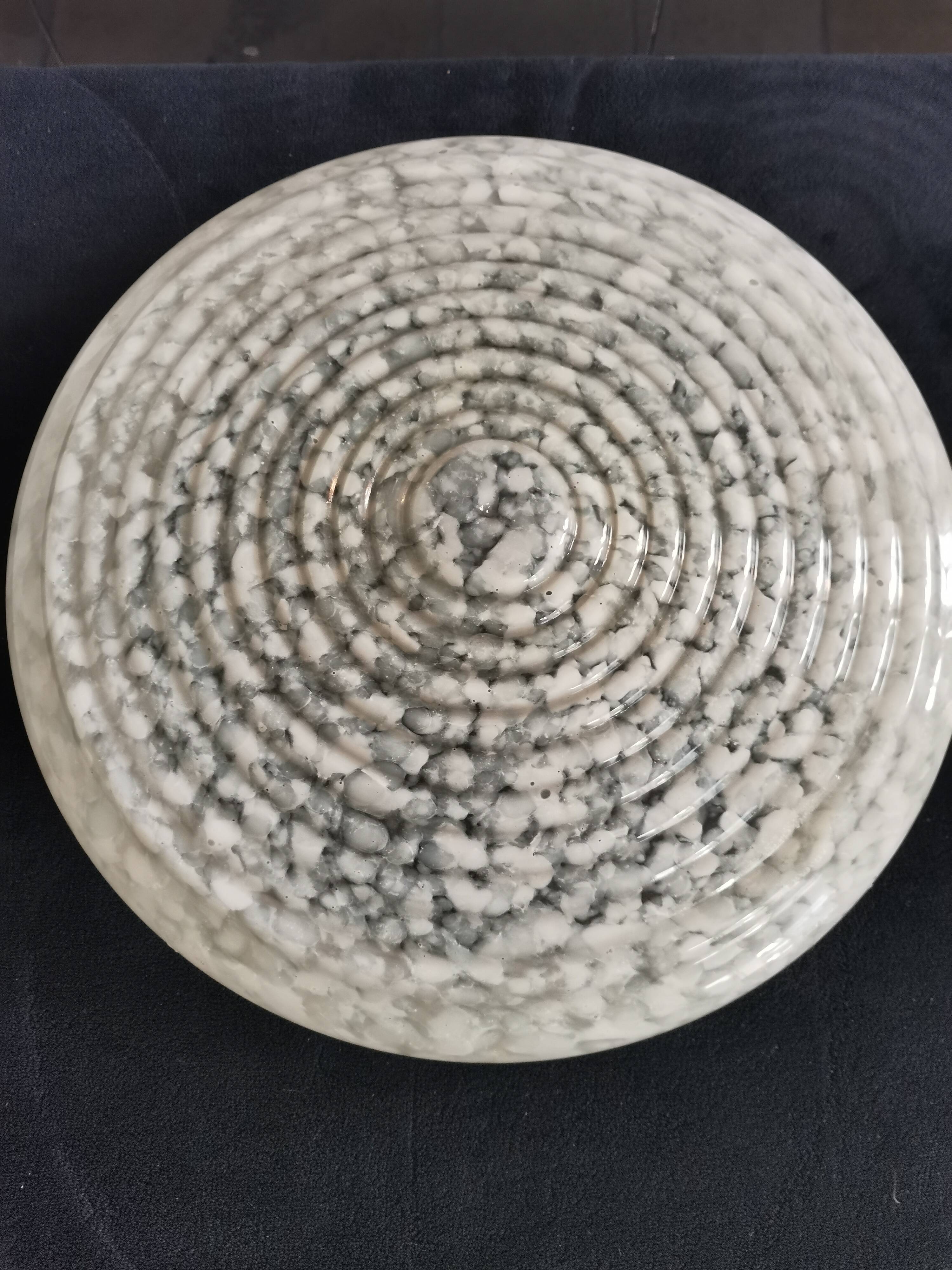 globe verre de clichy blanx pour lustre art déco