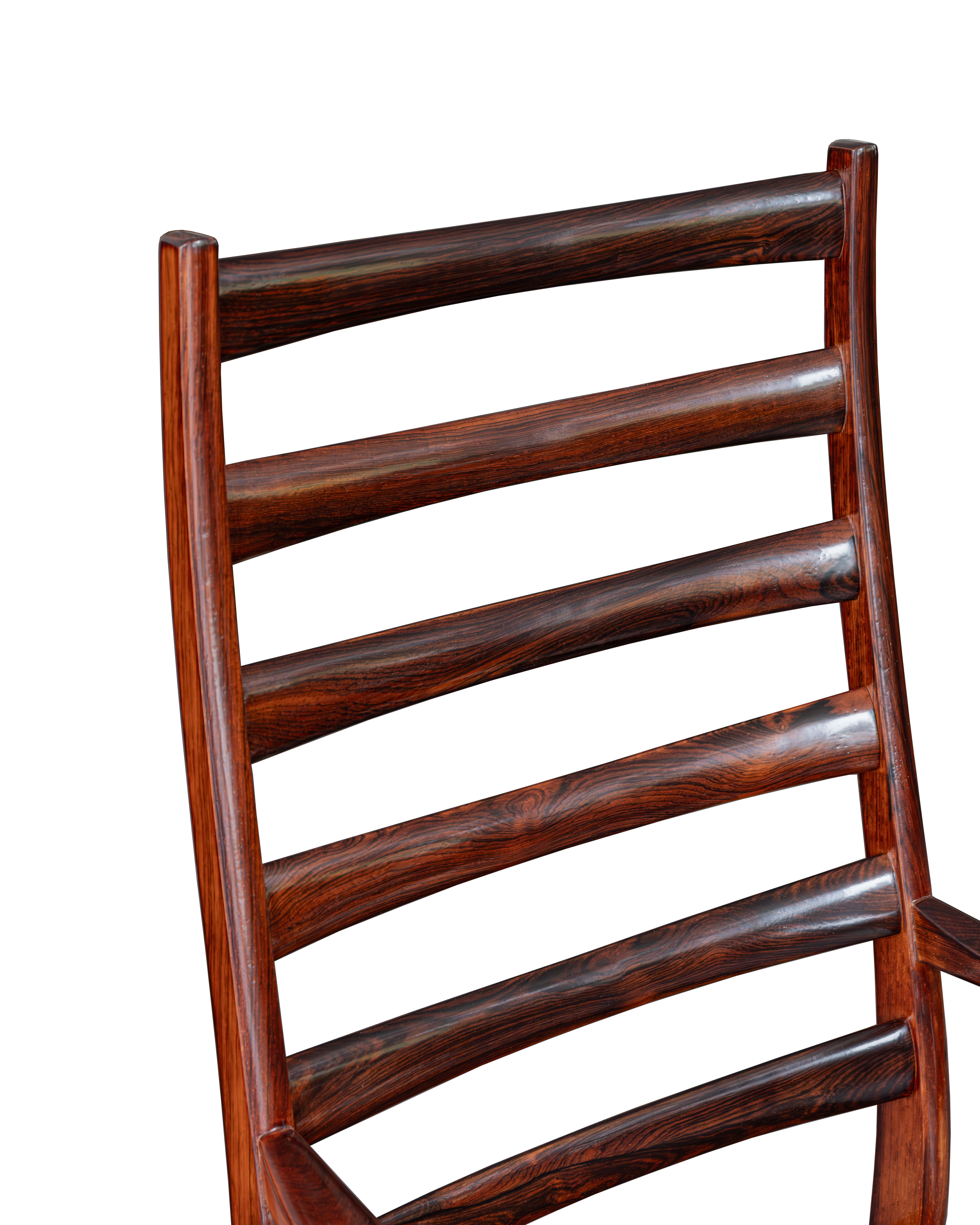 Pair of danish rosewood and leather armchairs