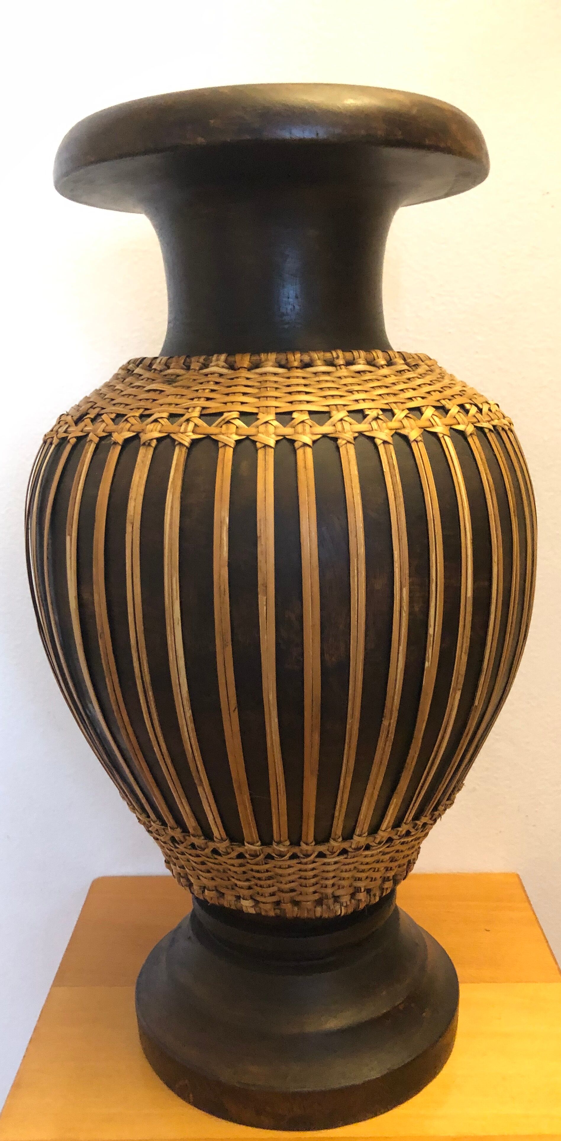 Large wooden vase