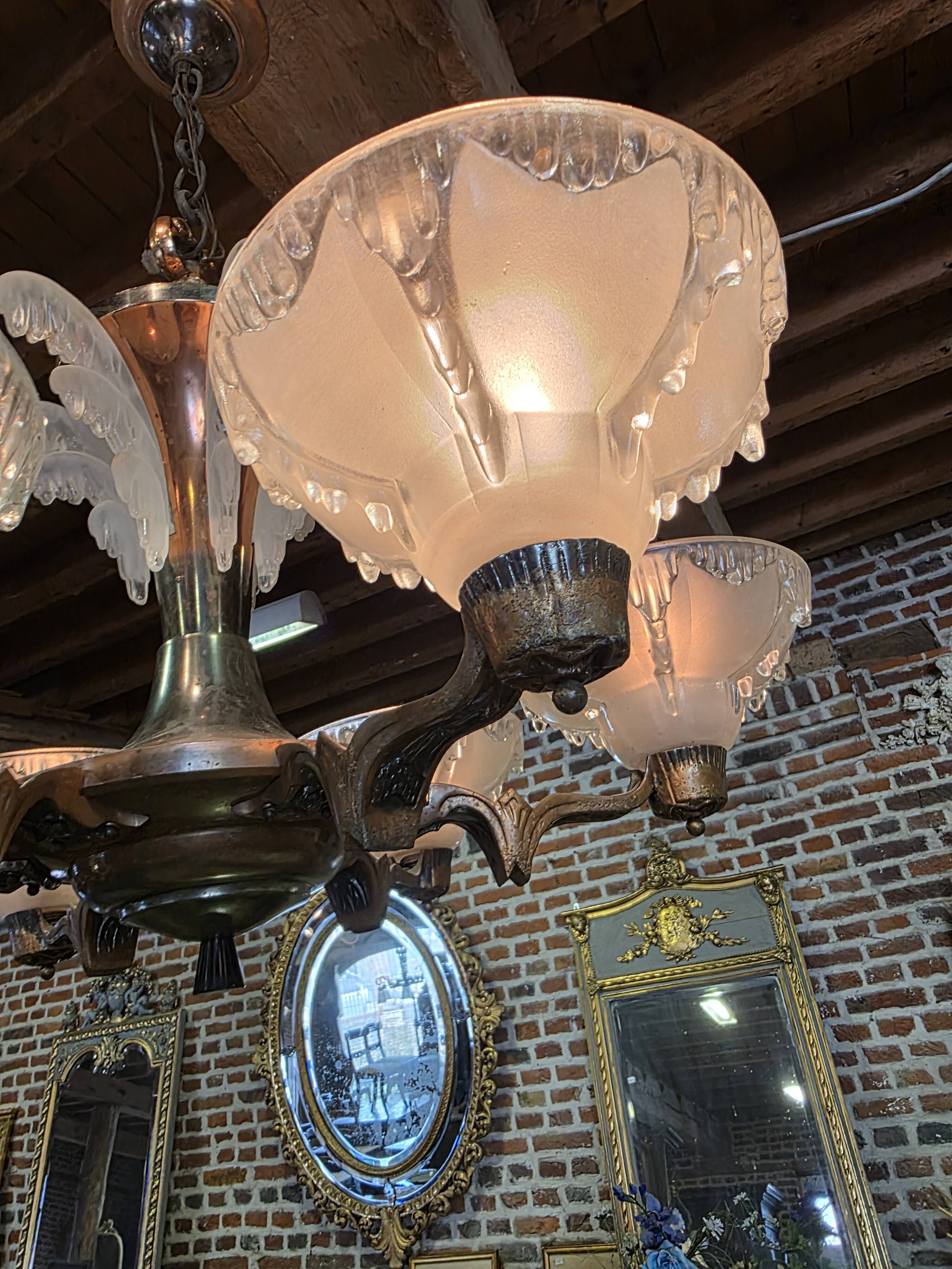 Ezan Art Deco 6-light chandelier