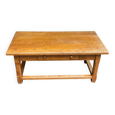 Table basse de ferme en chêne massif 1950 de 105cm