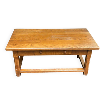 1950s solid oak farmhouse coffee table, 105cm