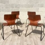 Set of 6 vintage sled chairs