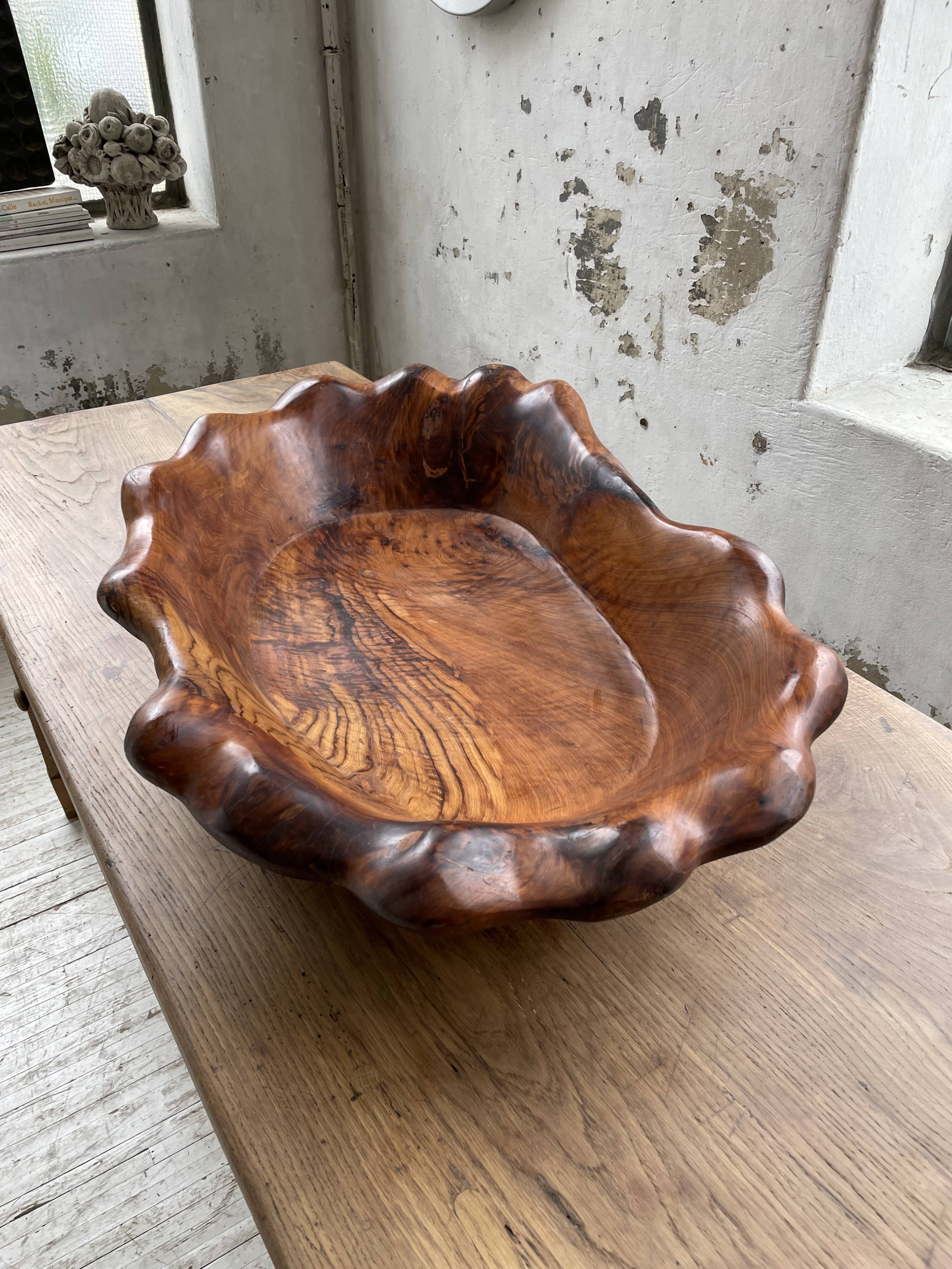 XL thuja root wooden dish
