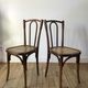 Set of 4 bistro chairs in curved wood of beech Luterma 30s