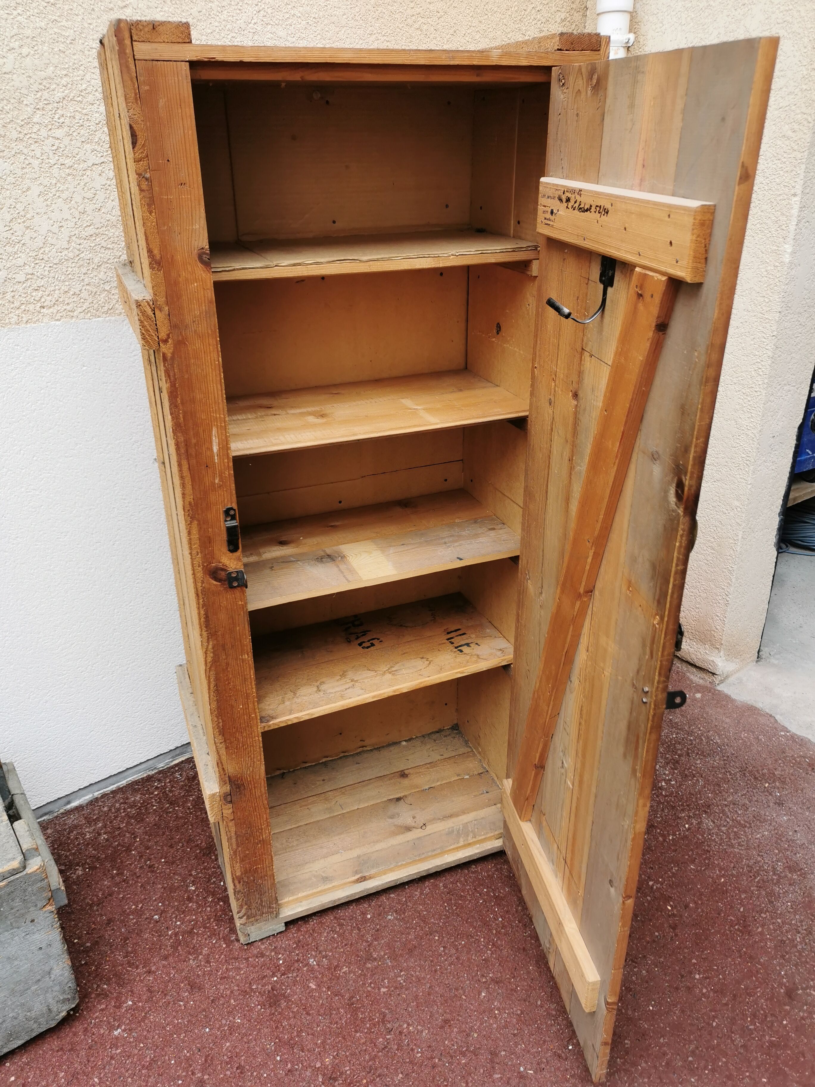 antique Wardrobe Vintage wardrobe made in a wooden crate