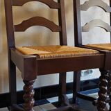 Set of 4 dining chairs Louis XIII style