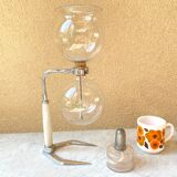 Hellem France vacuum coffee maker 8 cups vintage Pyrex glass 70s
