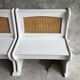Pair of wooden and wicker chest benches - vintage - 1960