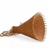 Rustic Midcentury Wicker Pendant Lamp, Spain, 1950s