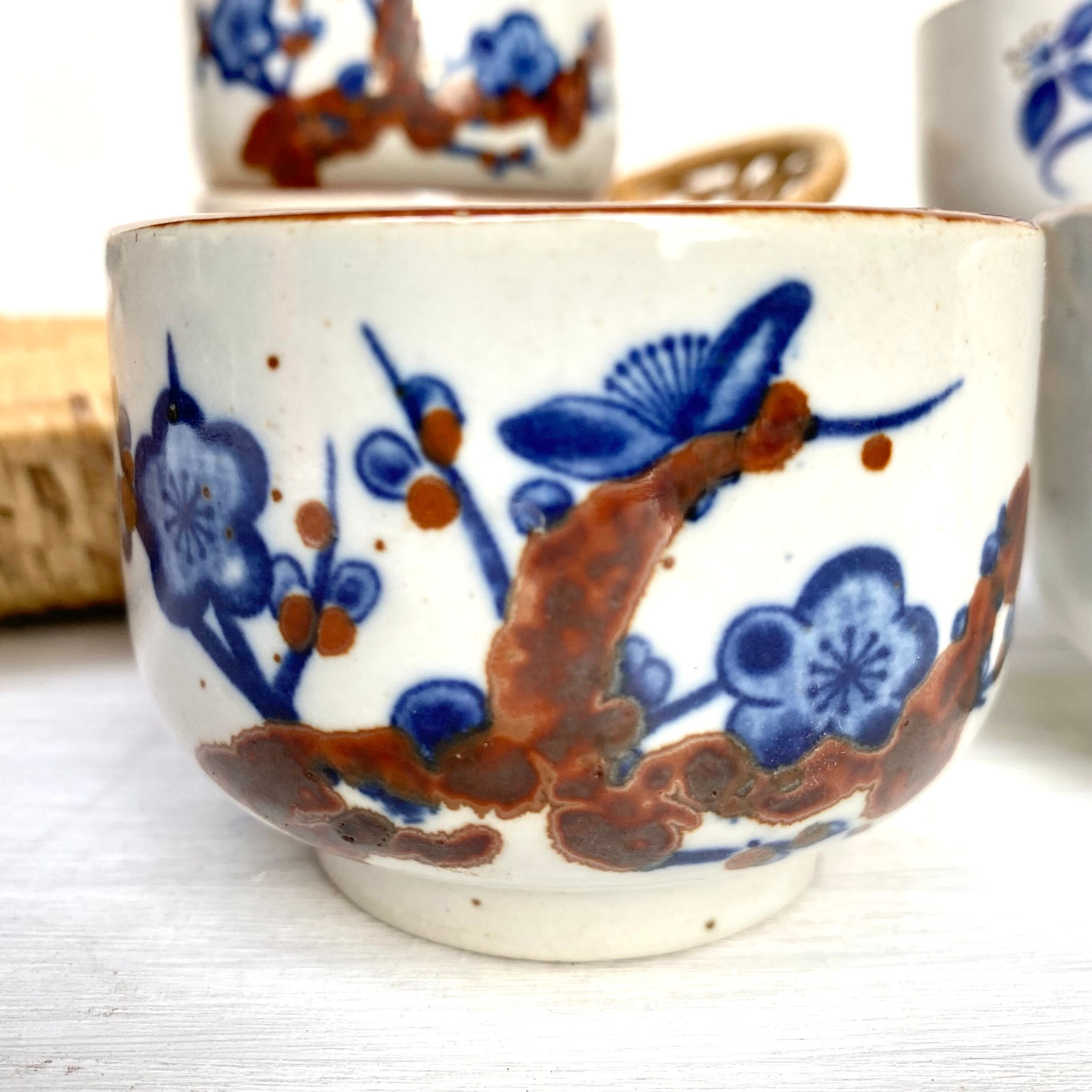 Vintage stoneware tea bowls