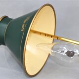 Pair of lamps bronze conical lampshade Lucien Gau