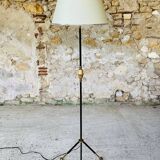 Lampadaire vintage , décors en laiton pieds tripodes circa 1960’s