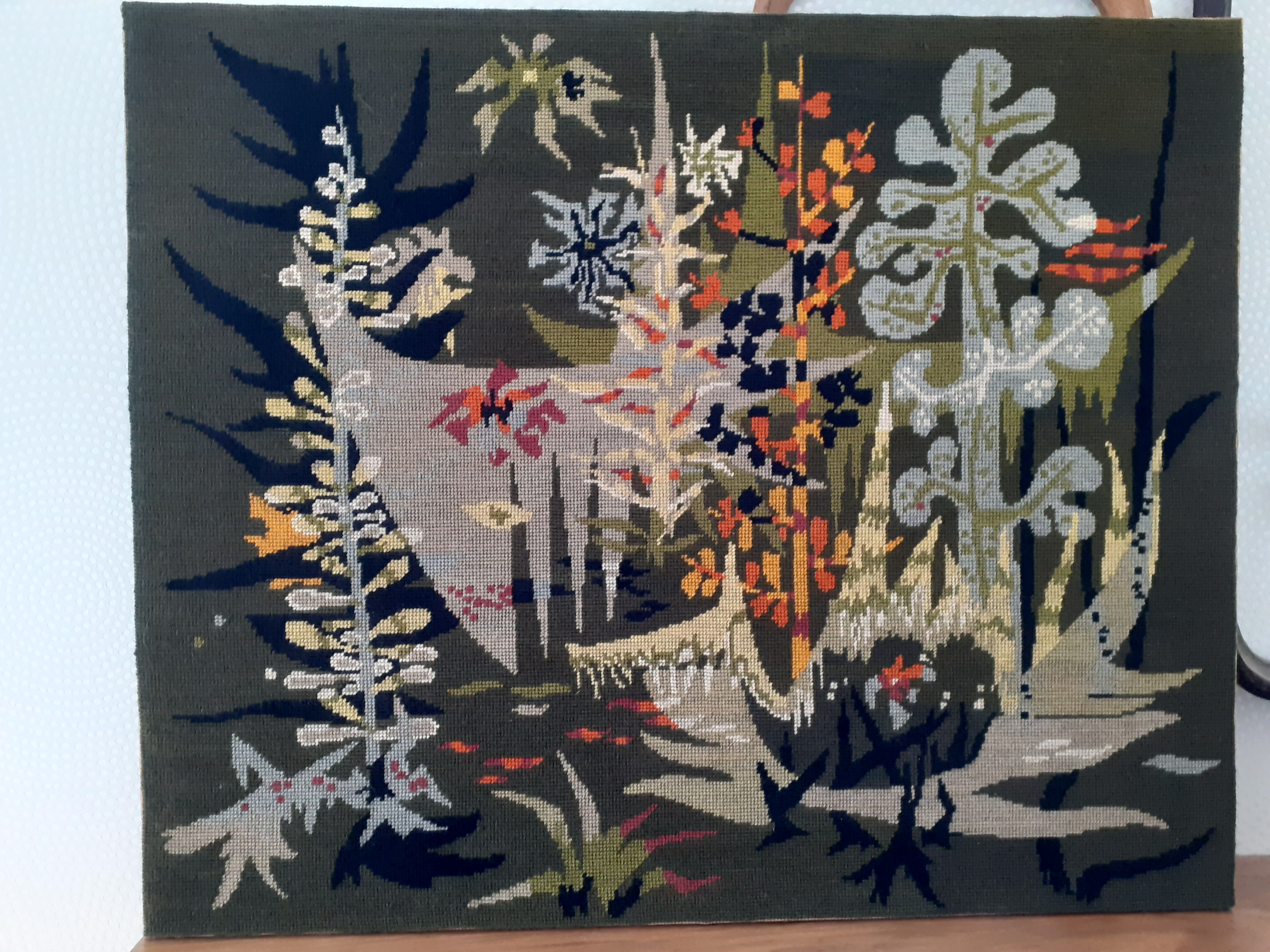Tapestry canvas Magic Garden style Lurçat