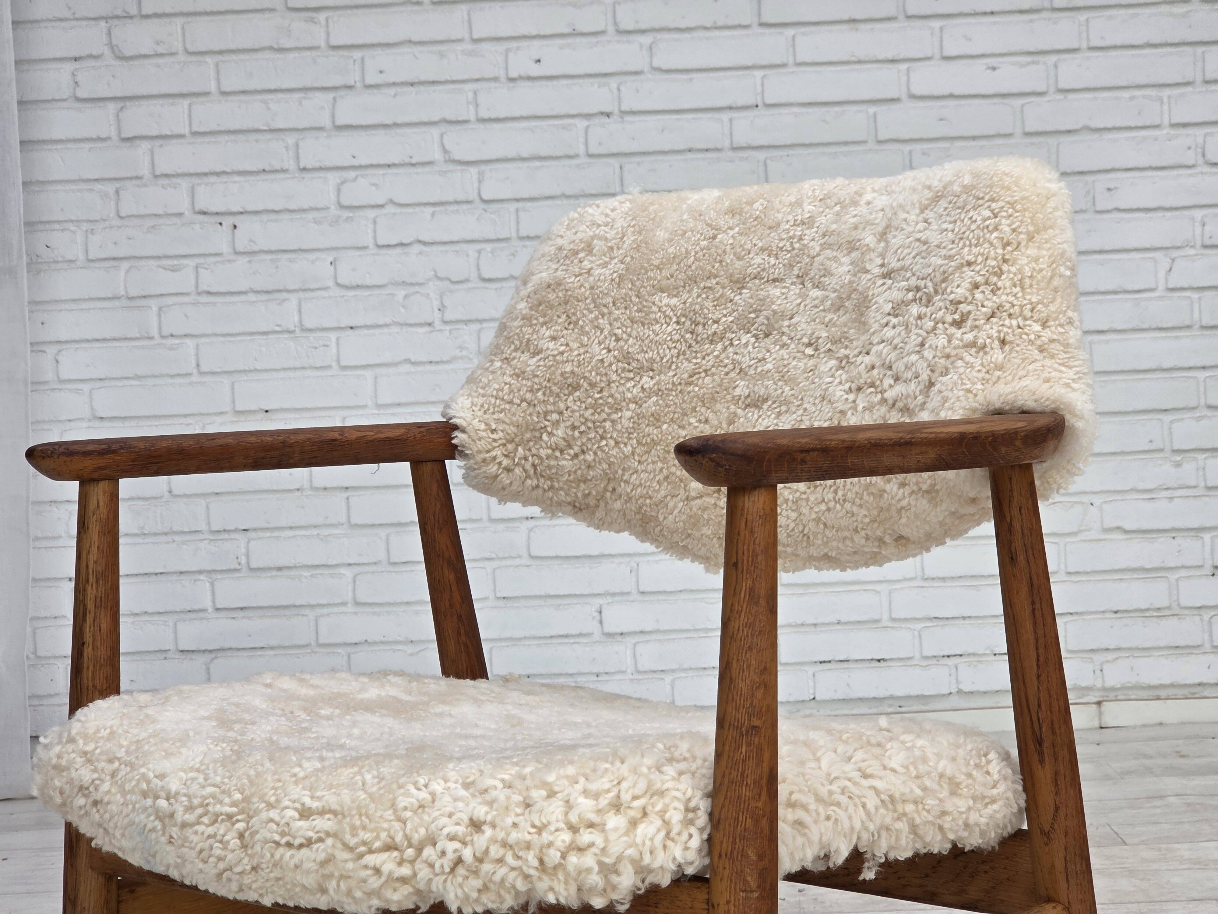 1960s, Danish design by Erik Kirkegaard, model 43, genuine sheepskin.