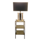 Lampe de table moderniste années 70 laiton  décor jonc