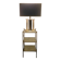 Lampe de table moderniste années 70 laiton  décor jonc