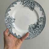 4 assiettes dépareillées anciennes bleues