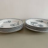 Set of 10 Lunéville ironstone soup plates, Oeillet model