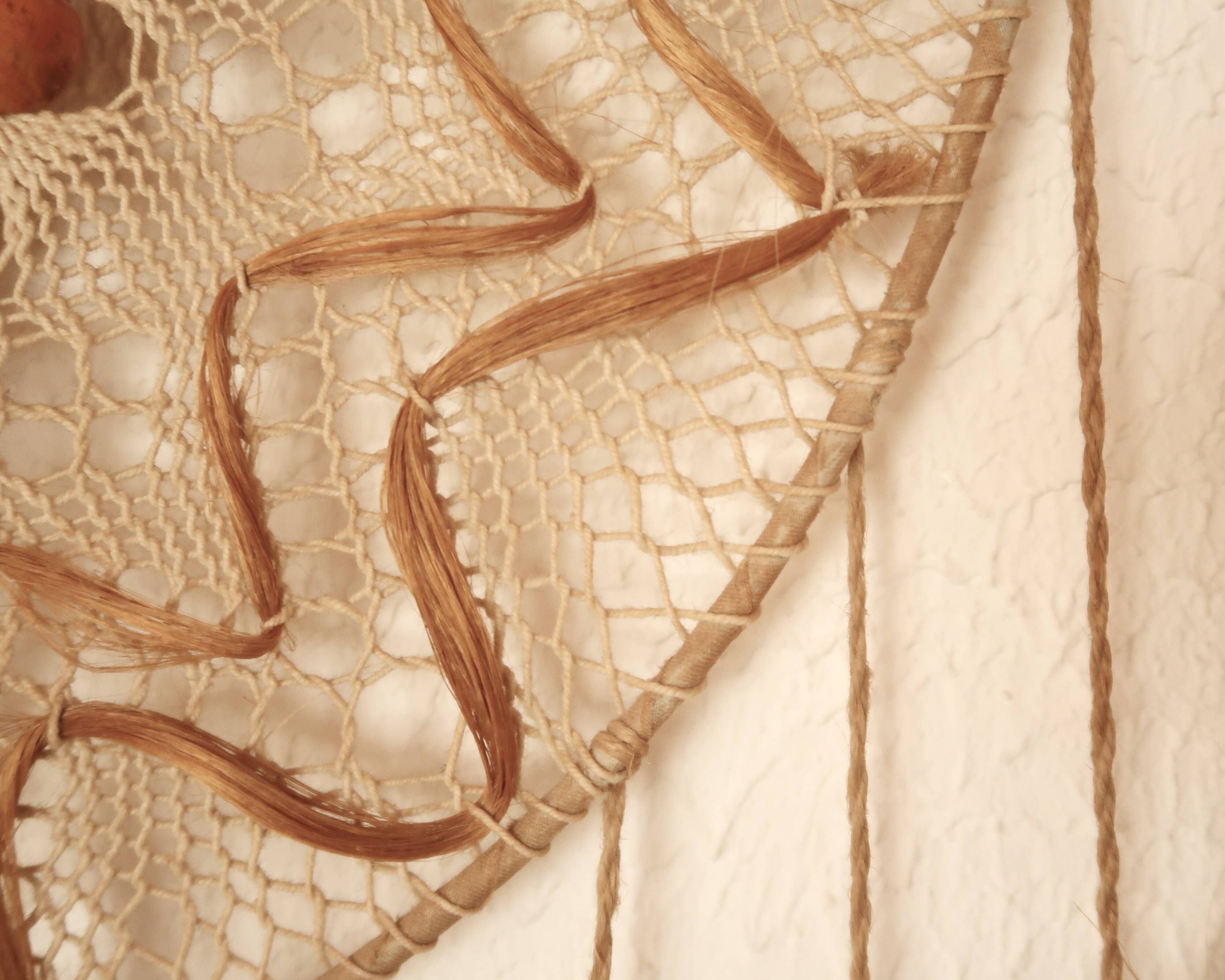 Braided macramé wall decor, 70s
