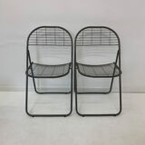 Set of 2 post modern wire chairs by Niels Gammelgaard for Ikea , 1980's