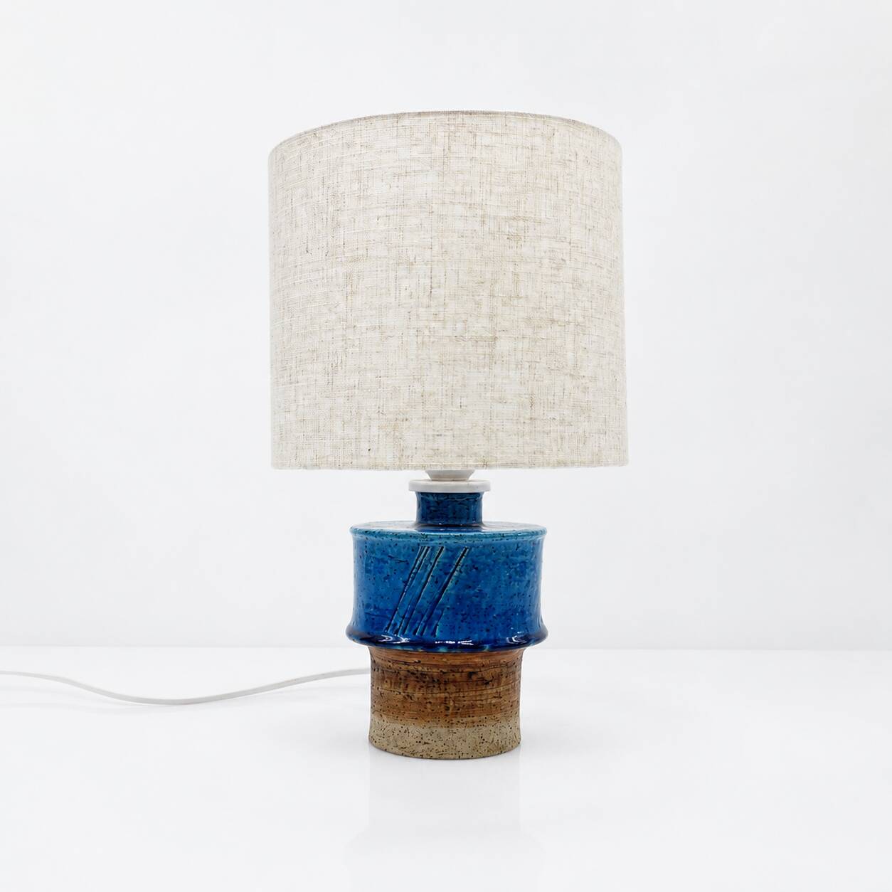 Lampe de table en grès bleu par Inger Persson pour Rörstrand, Suède, années
