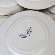 6 antique flat plates, Bordeaux (Jules Vieillard) and Longwy earthenware
