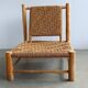 Low lounge chair in sisal rope and ash wood