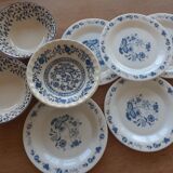 3 bowls and 5 blue plates